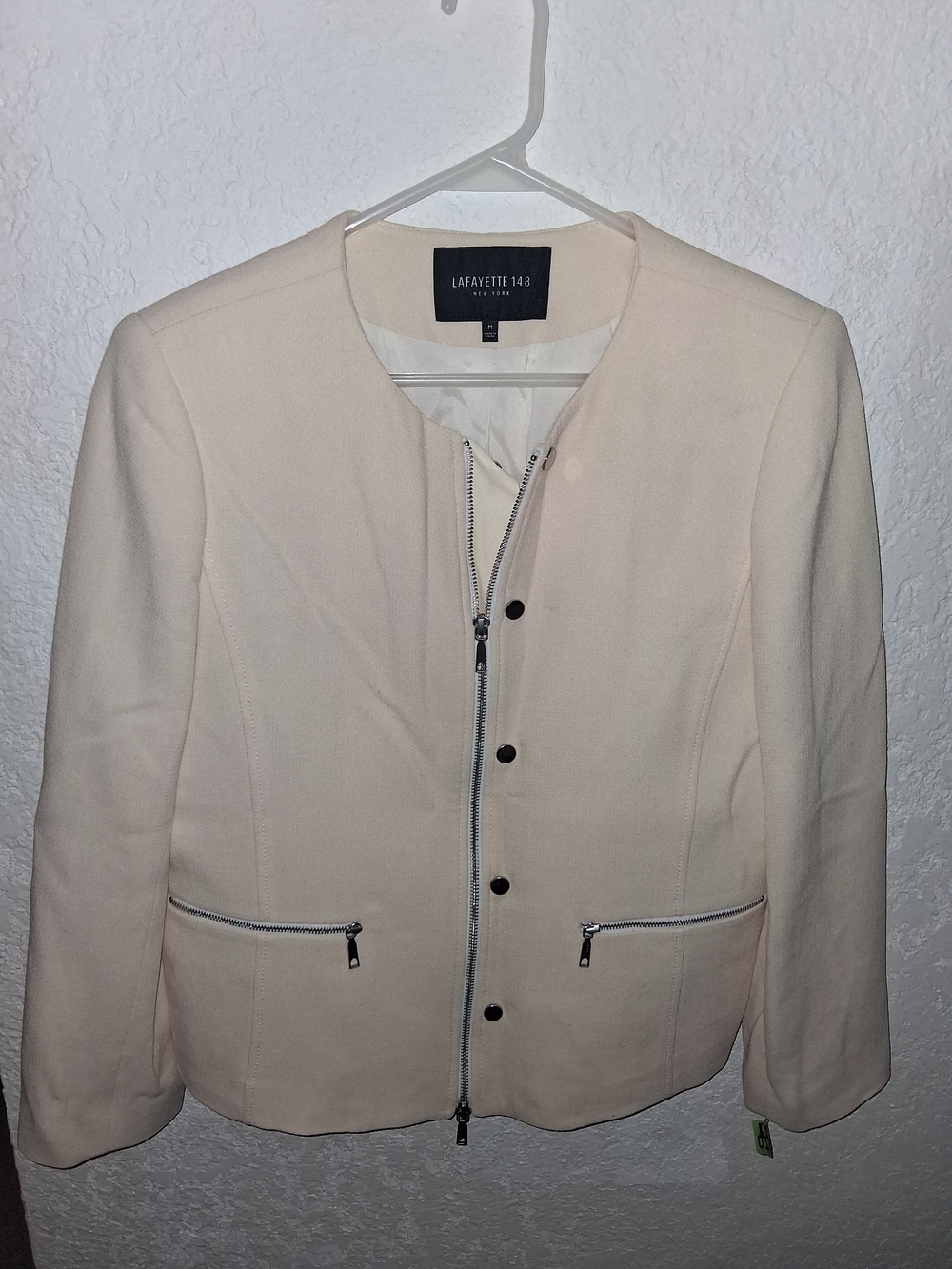 Lafayette 148 New York Beige-Cream Zip Jacket